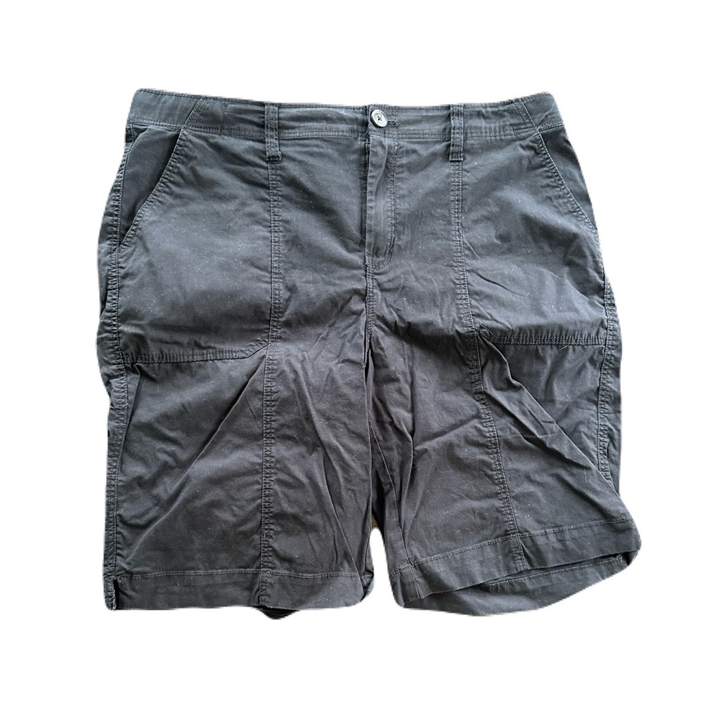 CHICOS Convertible Poplin Cargo Shorts in Black, Like New